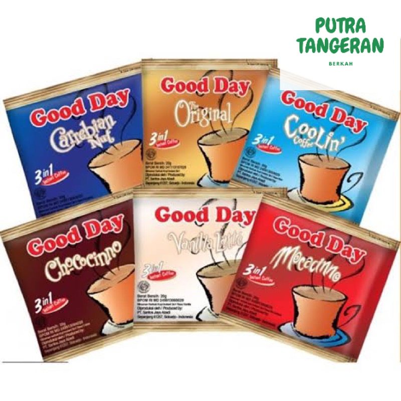 

GOODAY GOOD DAY 3 IN 1 ALL VARIAN SEMUA RASA PER RENCENG ( 10 PC )