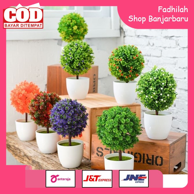 ORNAMEN POT BONSAI TANAMAN BUNGA PAJANGAN TANAMAN HIAS PLASTIK | FADHILAH SHOP BJB