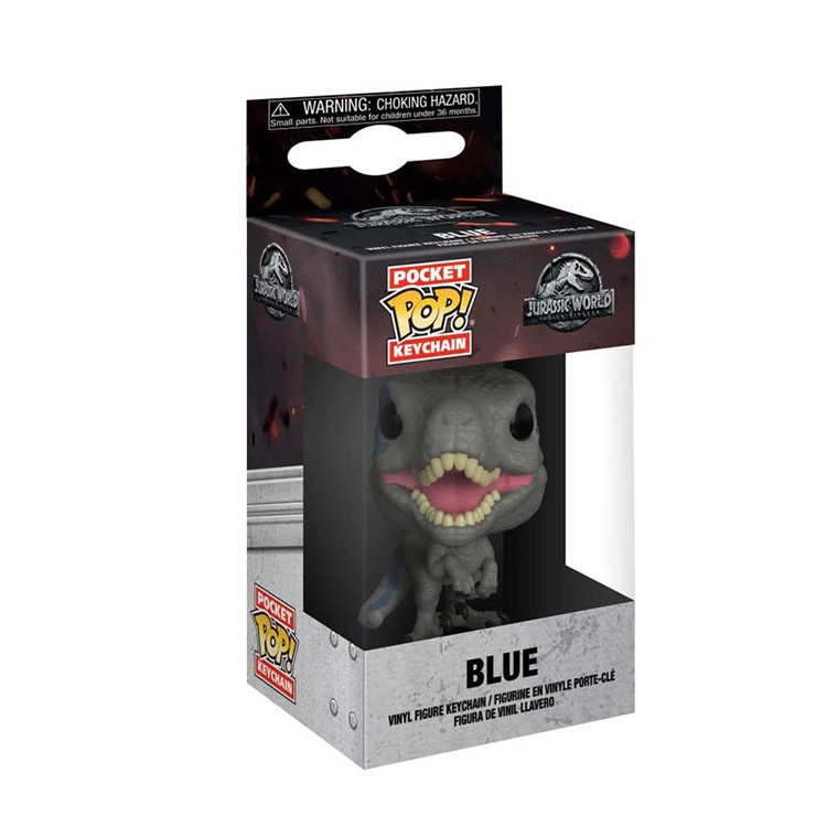 Original Funko POP Jurassic World Figure Gantungan Kunci PVC BLUE Velociraptor Action Figure Model Liontin Dekorasi