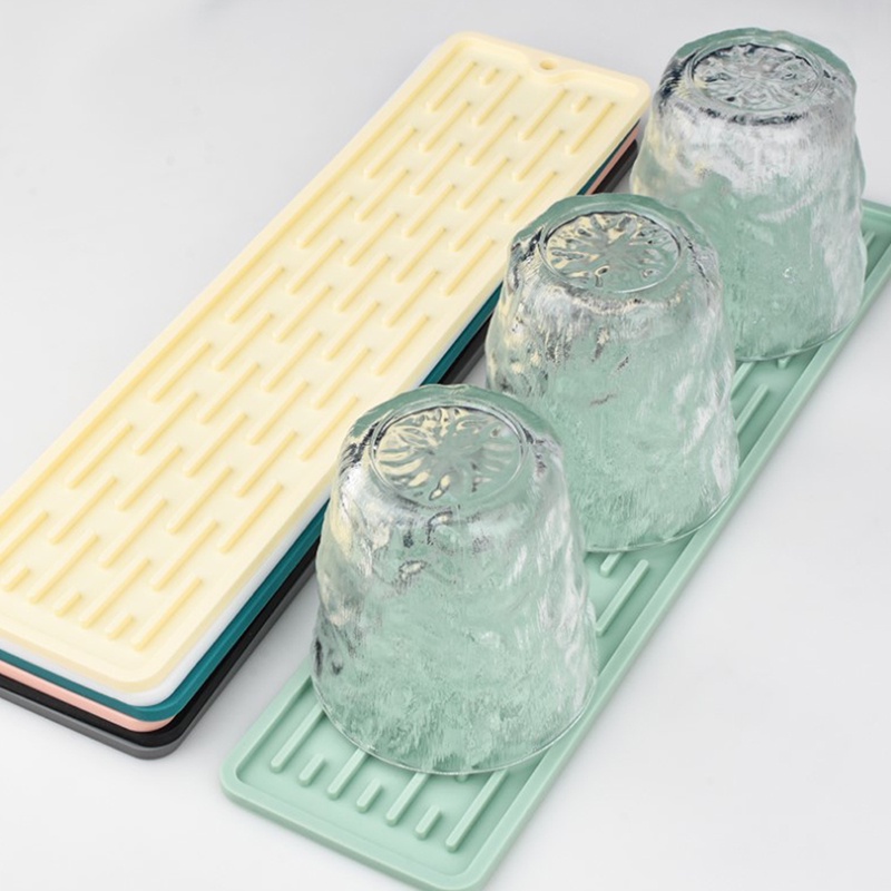 Silicone Drainer Mat Anti Slip Wastafel Tray Peralatan Makan Cushion Organizer Peralatan Dapur Perlindungan Mat Rak Penyimpanan Aksesoris Dapur