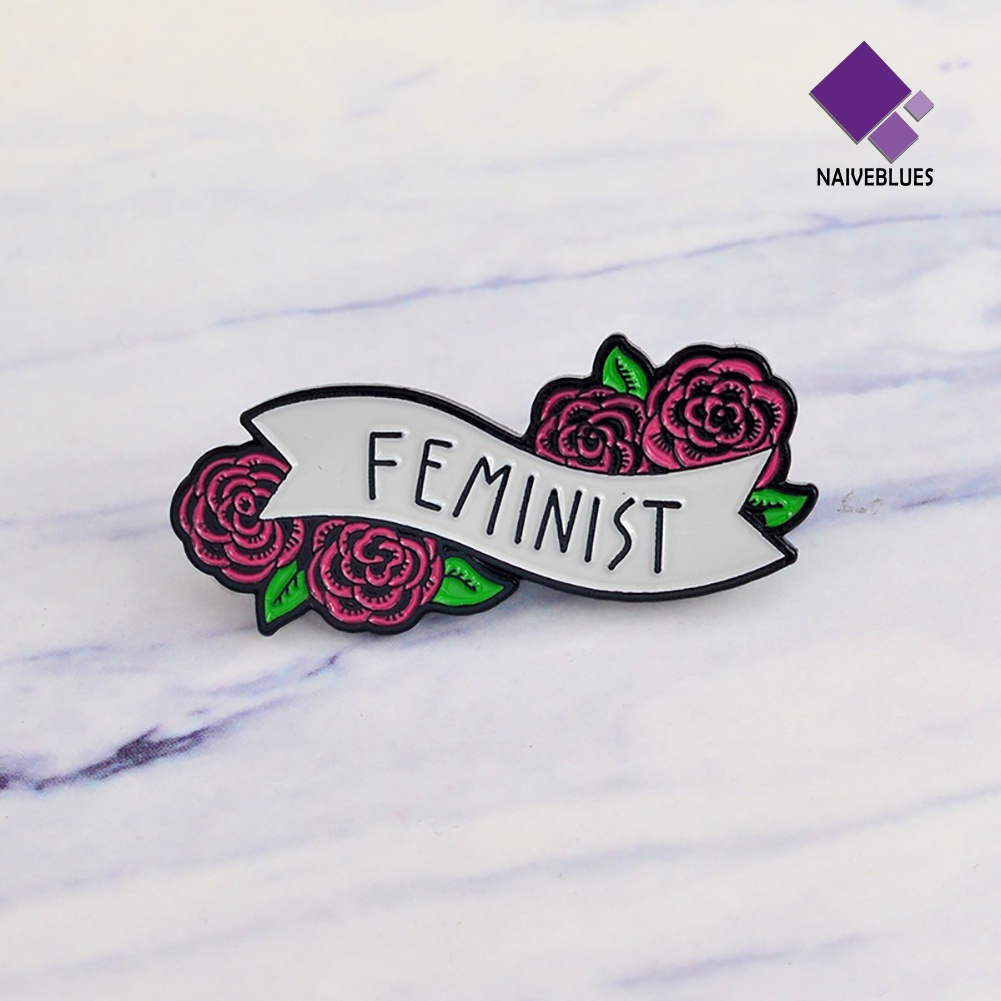 &lt; Naiveblues &gt; Bunga Menawan Feminist Banner Lencana Enamel Bros Syal Jaket Perhiasan