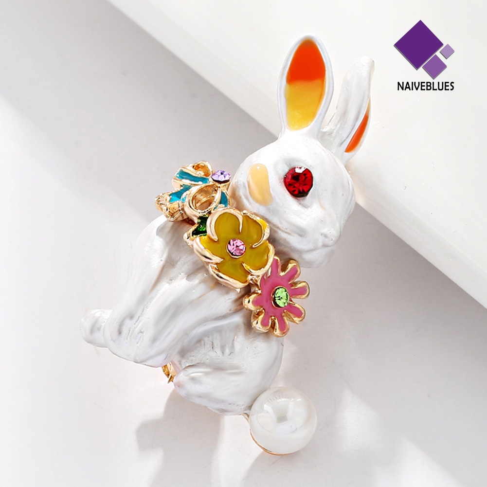 &lt; Naiveblues &gt; Wanita Kelinci Berlian Imitasi Enamel Bros Pin Lencana Pesta Jas Lapel