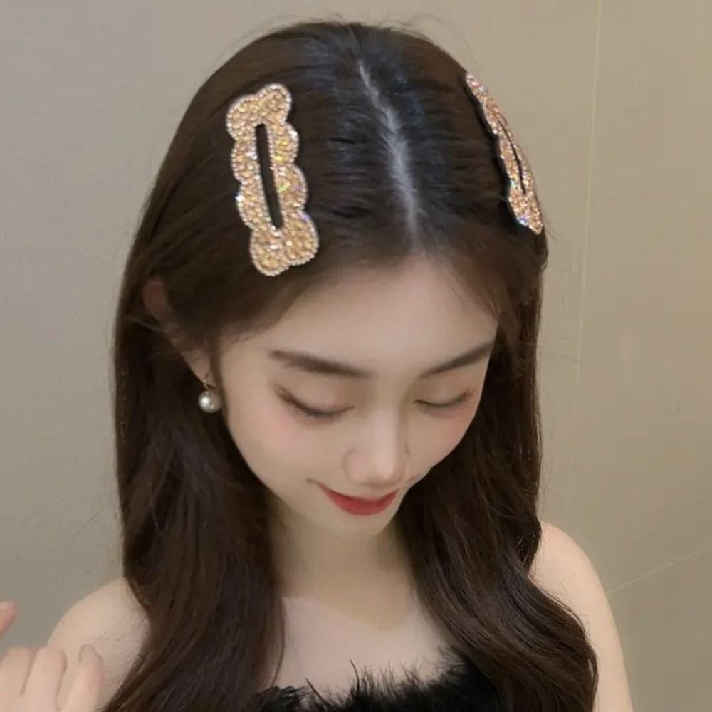 AUGUSTINA Wanita Klip Rambut Hiasan Kepala Mode Warna Solid Aksesoris Styling Rambut Aksesoris Rambut Indah Mengkilap Vintage Alloy Jepit Rambut