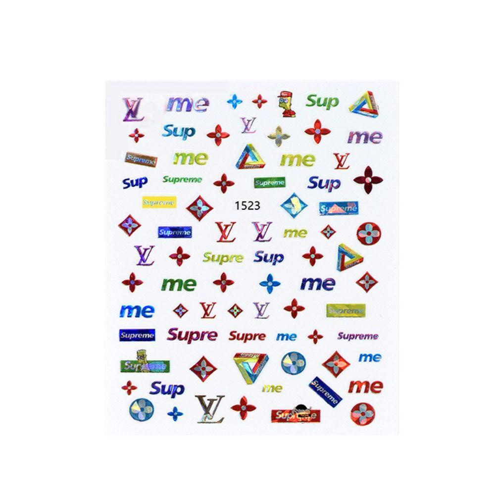 Mxbeauty Stiker Kuku Gaya Mewah Top Brand Seri Merek Besar Motif Logo Hiasan Kuku