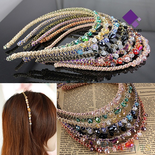 &lt; Naiveblues &gt; Fashion Wanita Berlian Imitasi Tidak Teratur Bando Jepit Rambut Hair Decor
