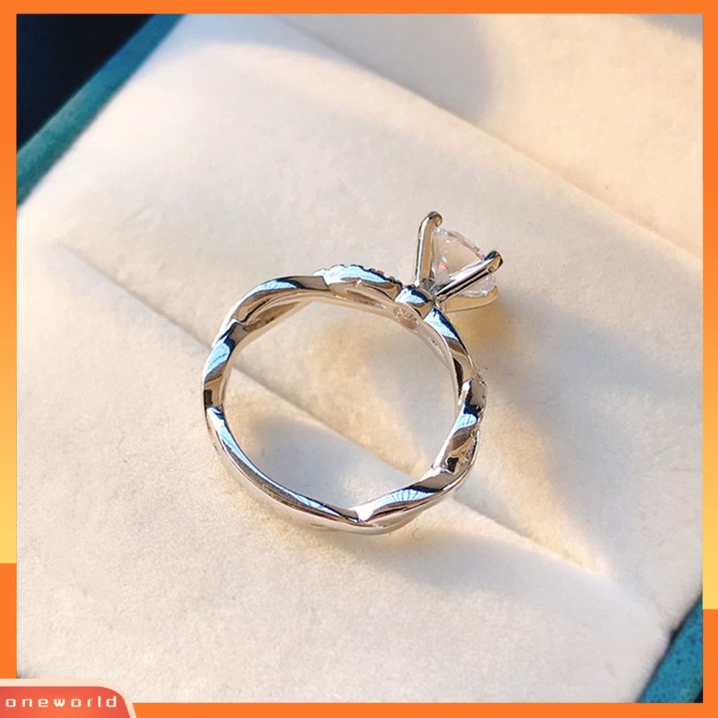 [EONE] Cincin Kawin Memutar Berkilau High-end Besar Berlian Imitasi Knuckle Circlet Perhiasan Perempuan