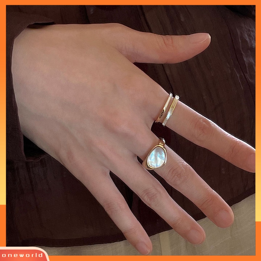 [EONE] Cincin Jari Pembukaan Adjustable Perhiasan Indah Anti Luntur Gaya Jepang Geometris Ring Untuk Pesta