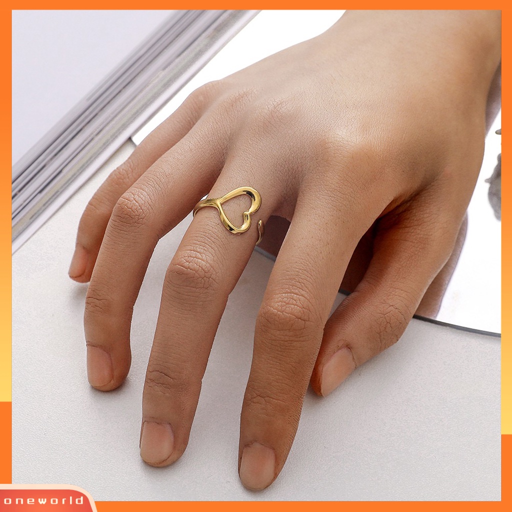 [EONE] Cincin Jari Daun Plating Aksesori Pembukaan Cincin Jari Yang Dapat Disesuaikan Untuk Pesta Perjamuan Prom Pernikahan
