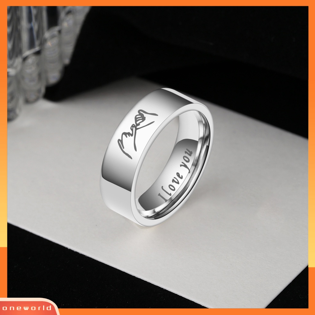 [EONE] Cincin Pasangan I Love You Tulisan Hias Kasual Memoles Semua Pertandingan Hadiah Perhiasan Stainless Steel Pria Wanita Tangan Di Tangan Jari Cincin Pernikahan Band Untuk Hari Kasih Sayang