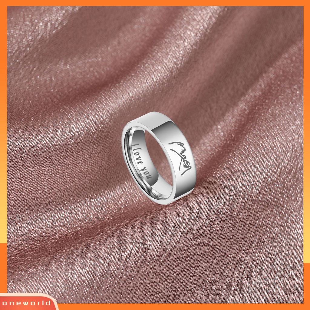 [EONE] Cincin Pasangan I Love You Tulisan Hias Kasual Memoles Semua Pertandingan Hadiah Perhiasan Stainless Steel Pria Wanita Tangan Di Tangan Jari Cincin Pernikahan Band Untuk Hari Kasih Sayang