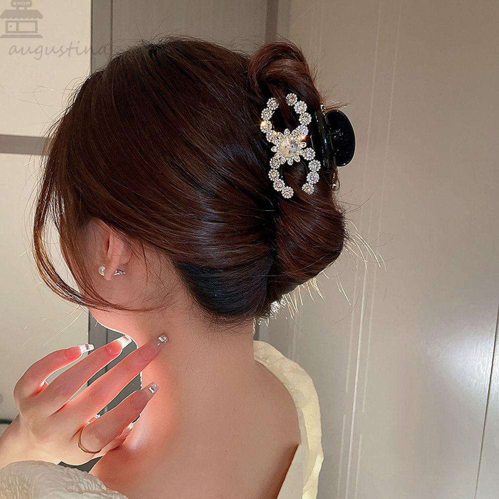 Agustinina Sunflower Hair Claw Elegan Fairy French Luxury Kristal Vintage Hiu Klip