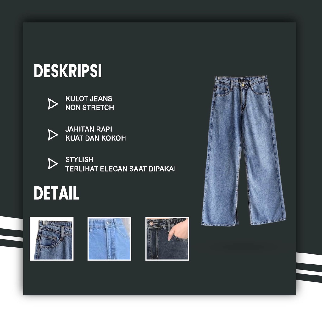 CELANA HIGH WAIST KULOT JEANS WANITA PREMIUM - Rassel Store