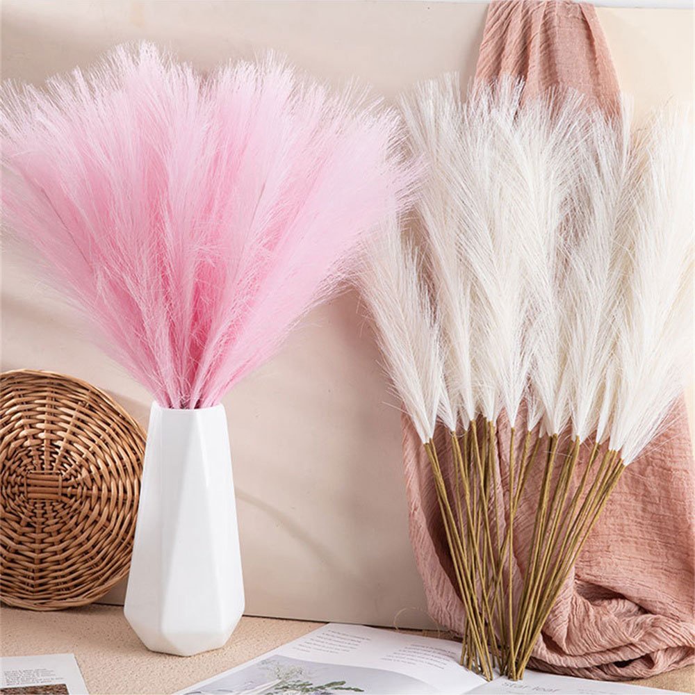 Reed Simulasi Reed Rumput Pampas Berbulu Buatan Rumput Pampas Bunga Palsu Garpu Tunggal Simulasi Reed Rumput Pampas Buatan Buket Vas Dekorasi