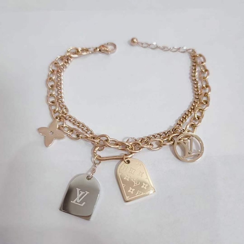 GROSIR Gelang tangan L Plat titanium stainless steel 316L import berkualitas anti karat bisa bayar di tempat COD