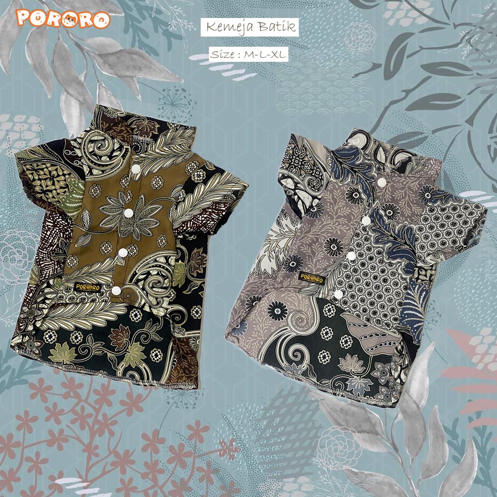 Kemeja Kucing Pororo Motif Batik