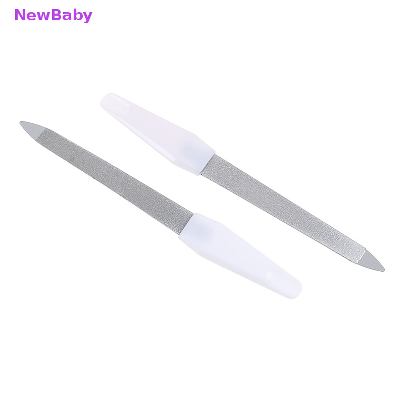 Newbaby Dua Sisi stainless steel metal nail art file buffer manicure pedicure Alat ID