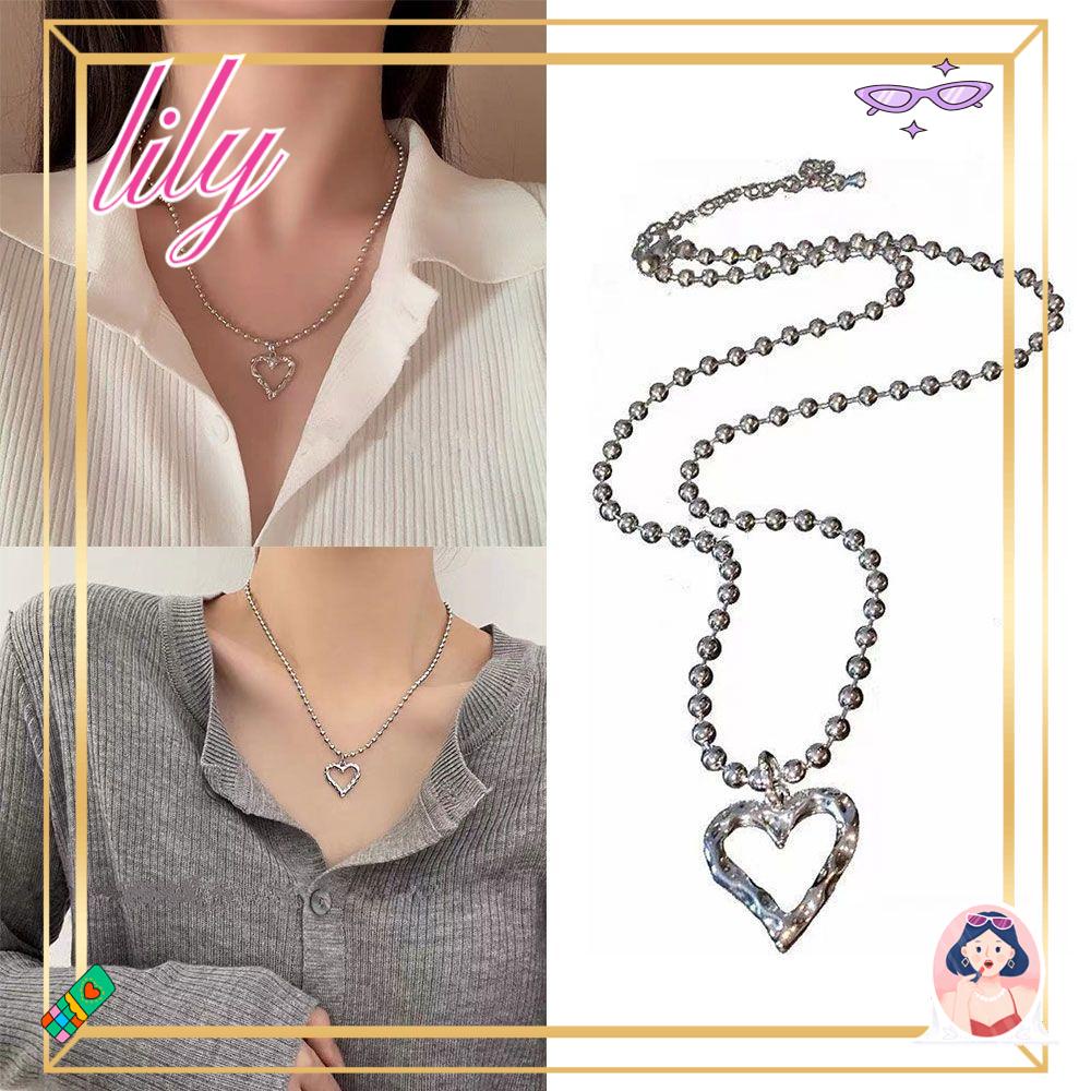 Lily Kalung Rantai Klavikula Logam Berongga Choker