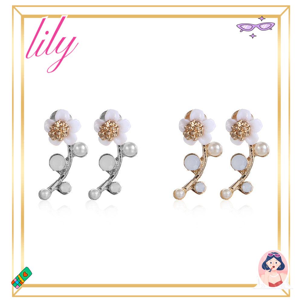 Lily Bunga Telinga Pejantan Elegan Fashion Perhiasan Pesta Wanita Gadis Sederhana Shell Stud Earrings