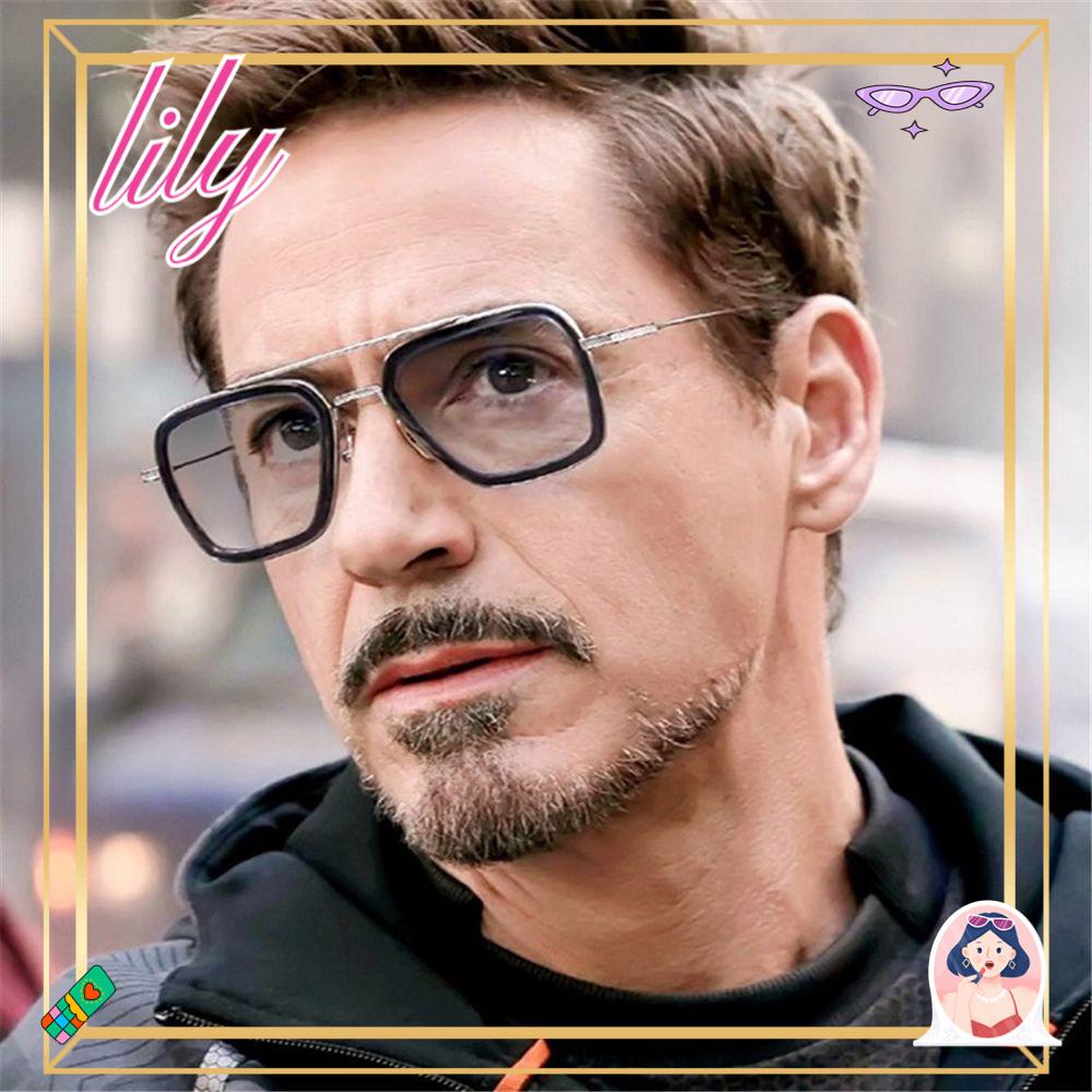 Lily Tony Stark Kacamata Hitam Kacamata Kotak Mewah Spider-Man Sun Glasses