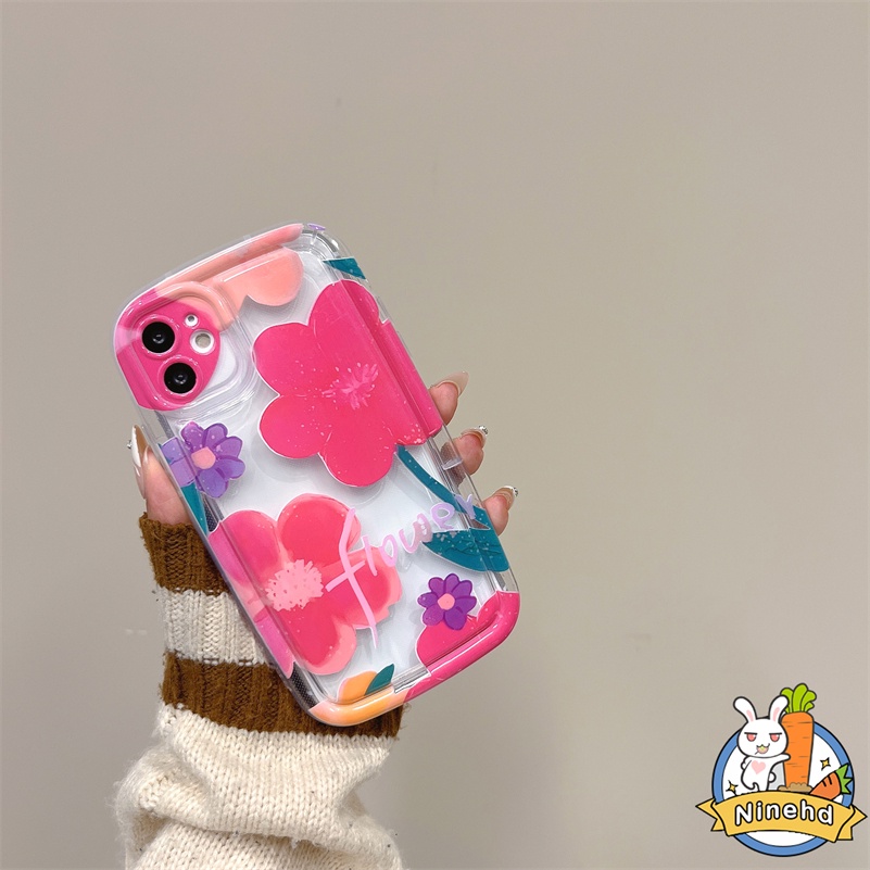 Samsung A14 A04s A03s A03 A13 A12 A22 A32 A54 A23 A52s A52 A72 A71 A51 A34 A11 A02s A50 A30s A50s Warna Pink Fresh Flowers Style Full Protect Bening Shockproof Soft TPU Phone Case