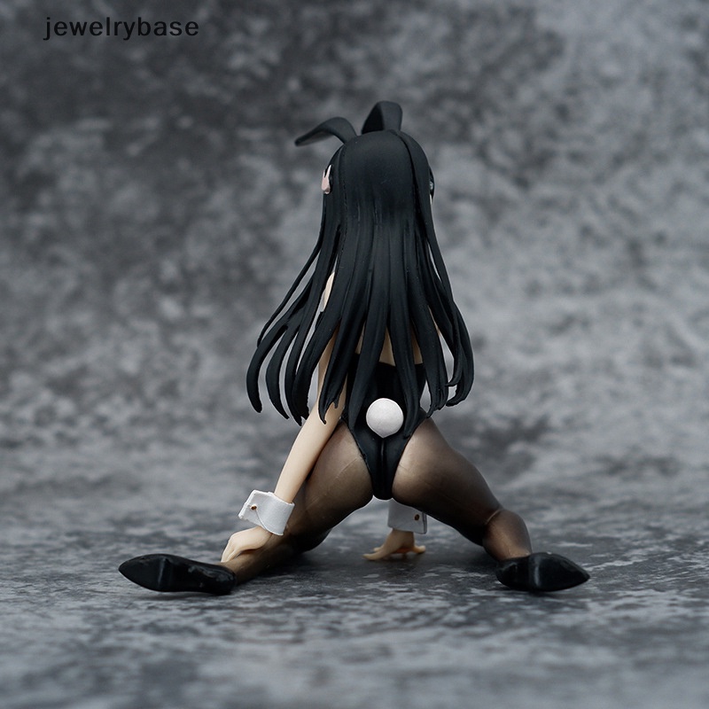 [jewelrybase] Anime Figure Sakurajima Mai Sexy Hitam Sutra Bunny Girl Kneeling Stance Boneka Hadiah Butik