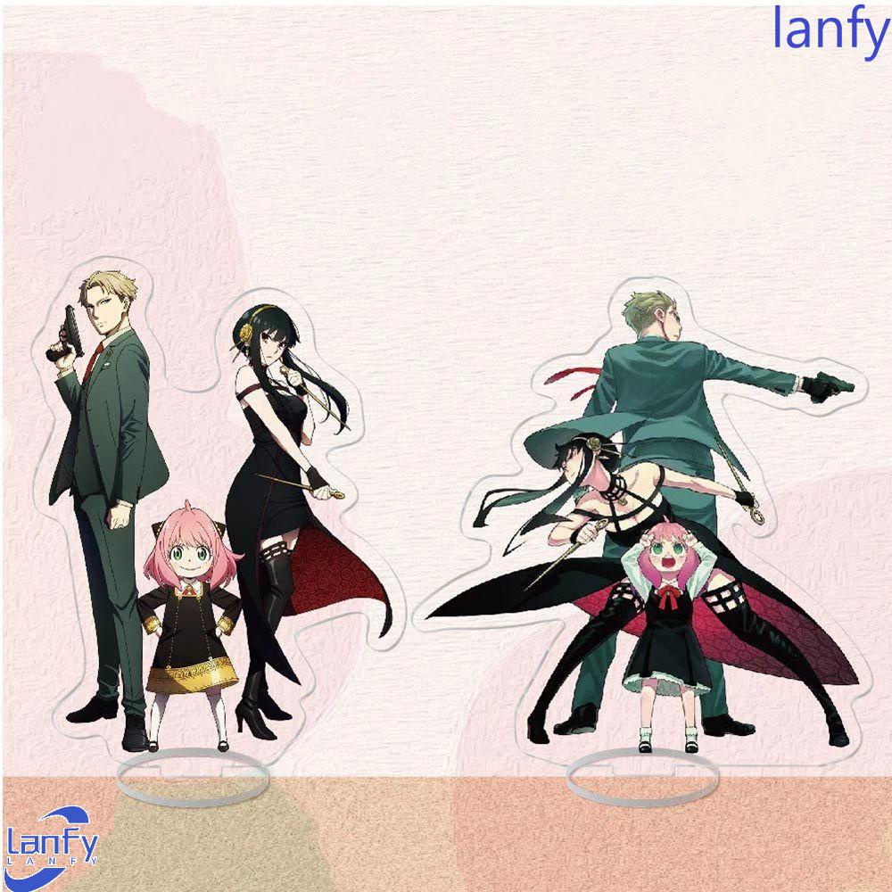 Lanfy SPY FAMILY Ornamen Model Mainan Dekorasi Meja Model Figure Transparan Kartun Akrilik Display Stand