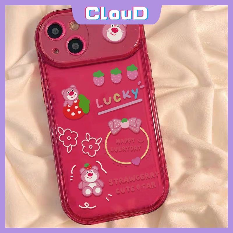 Case Losto Beruang Strawberry Lucu Untuk Oppo A57 A77 A15 A7 A5s A12 A3s A53 A15s A11K A77S A9 A5 A31 A33 2020 A35 Flip Make Up Cermin Lembut Kartun Toy Story Alien Back Cover