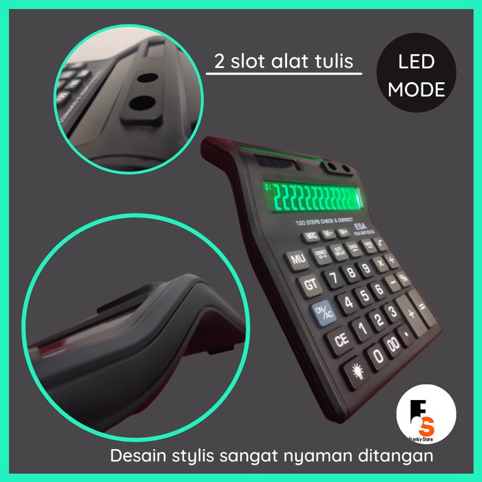 

Esa Kalkulator Dagang 12 Digit 2 Layar LED Menyala Ukuran Besar 8810