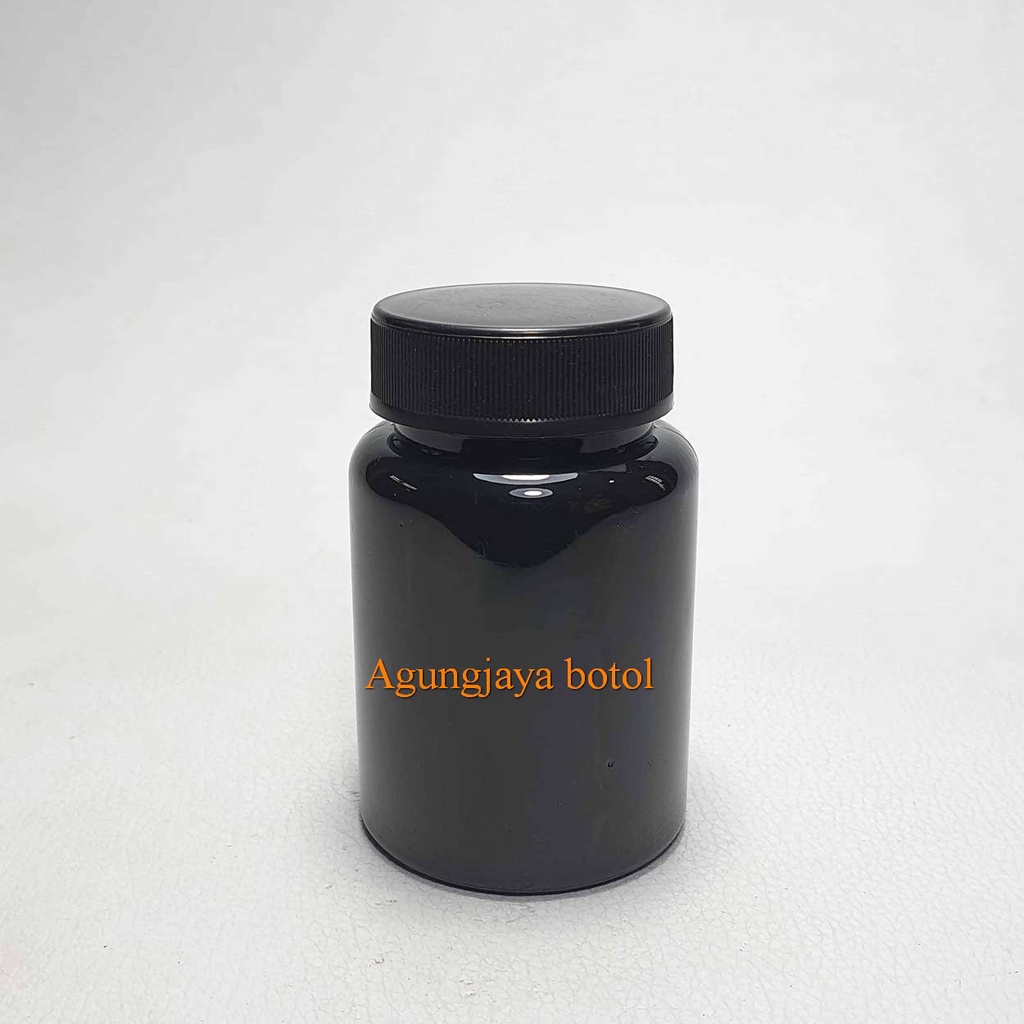 Botol Kapsul Pet 60 Kapsul Ester C Hitam / Botol Kapsul / Botol Obat / Botol Tablet / Botol 60 Kapsu