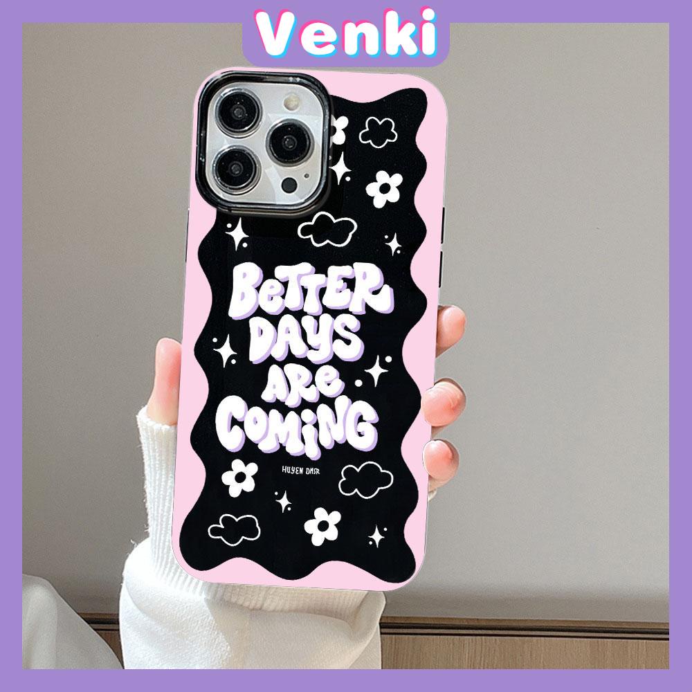 VENKI - For iPhone 14 Pro Max iPhone Pink Edge Black Phone Case TPU Soft Shell Protection Shockproof Camera Compatible with iPhone 13 Pro max 12 Pro Max 11 xr xs max 7Plus 8Plus