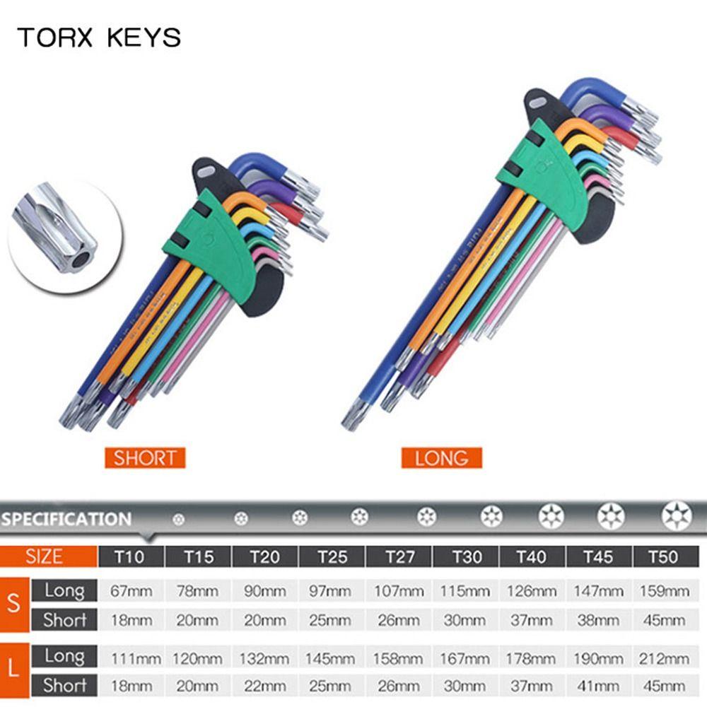 TOP Set Kunci Allen Bahan Metal Hexagon Spanner 1.5mm Ke 10mm Untuk Reparasi Sepeda Untuk Sekrup Allen