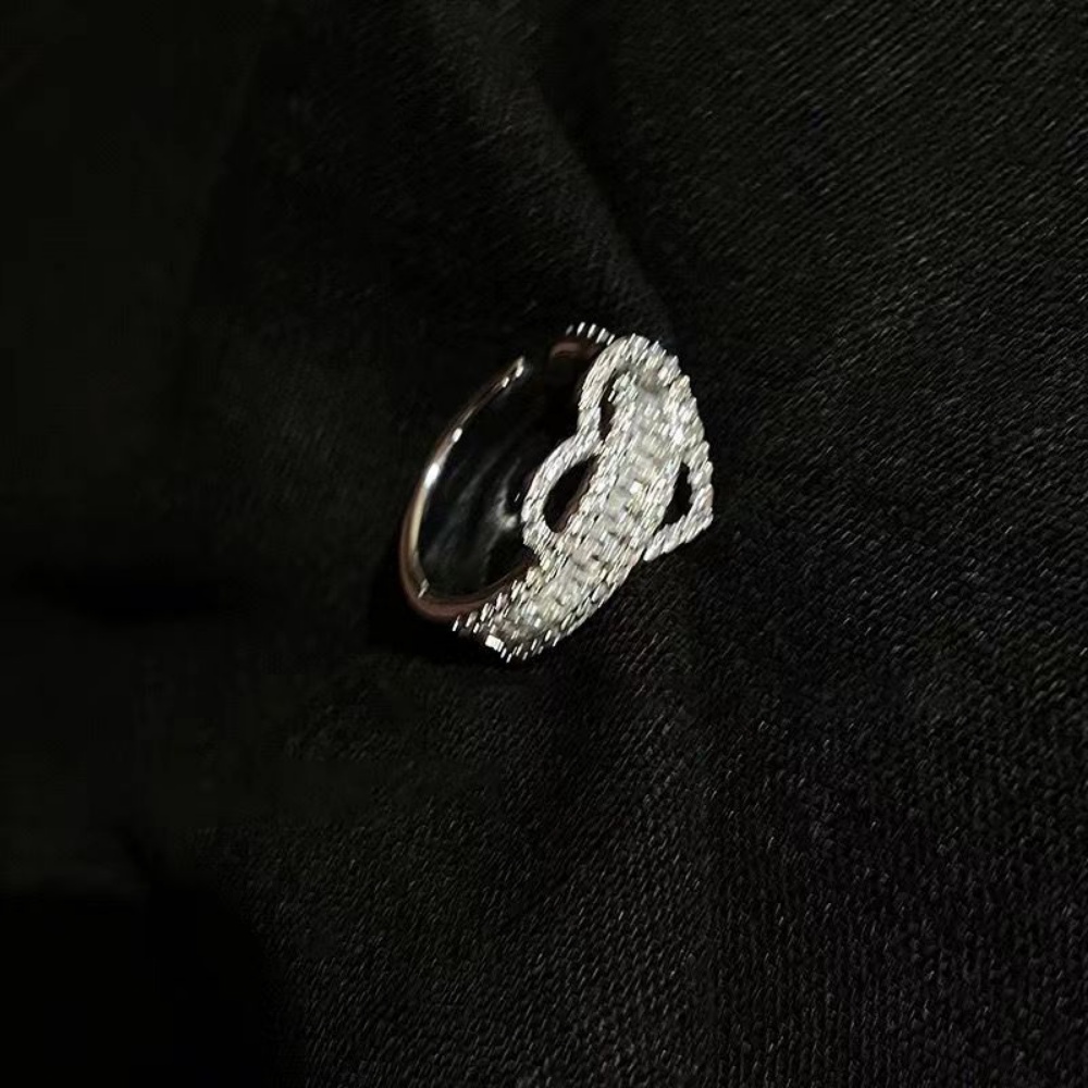 Deartiara Cinta Cross Zirkon Cincin Untuk Perempuan Ins Desain Kecil Cahaya Mewah Jari Telunjuk Cincin Pembukaan Indah Cincin Yang Dapat Disesuaikan