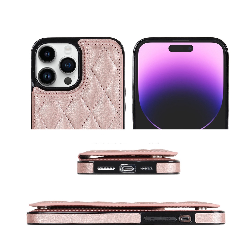 IPHONE Casing Handphone Bahan Kulit Untuk Iphone11Rhombic Business phone cover Untuk Iphone14 promax