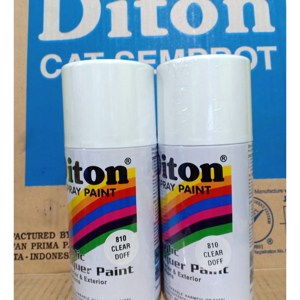 SOLID COLOURS DITON Spray Paint Acrylic Lacquer Paint Pilox Pilok Cat Semprot - 810 CLEAR DOFF / PERNIS DOP TIDAK MENGKILAP (300cc / 300ml)