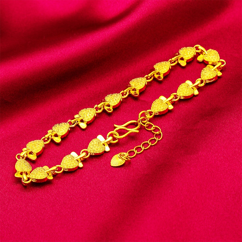 Goldkingdom Aksesoris Perhiasan Fashion Ready Stock Gelang Strawberry Wanita Lapis Emas Minimal Mewah