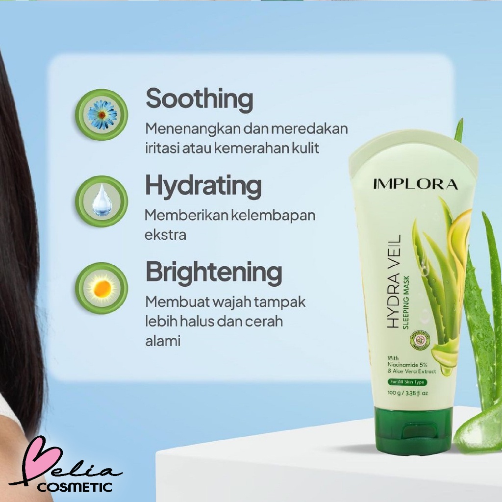 Implora Hydra Veil Sleeping Mask With Niacinamide 5% &amp; Aloe Vera Extract 100g