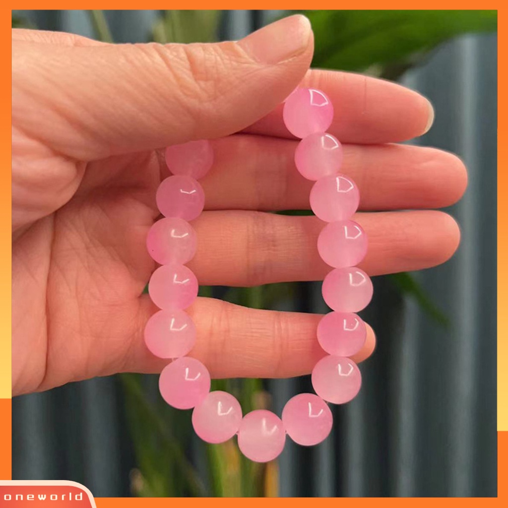 [EONE] Manik-manik Gelang Warna Kontras Tali Elastis Buatan Tangan Memoles Manik-Manik Kristal Imitasi Gelang Aksesoris Perhiasan