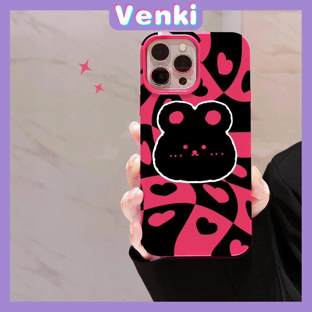 VENKI - For iPhone 11 iPhone Case Pink Glossy TPU Soft Case Shockproof Protection Camera Cute Cute Rabbit Compatible with iPhone 14 13 Pro max 12 Pro Max xr xs max 7Plus 8Plus