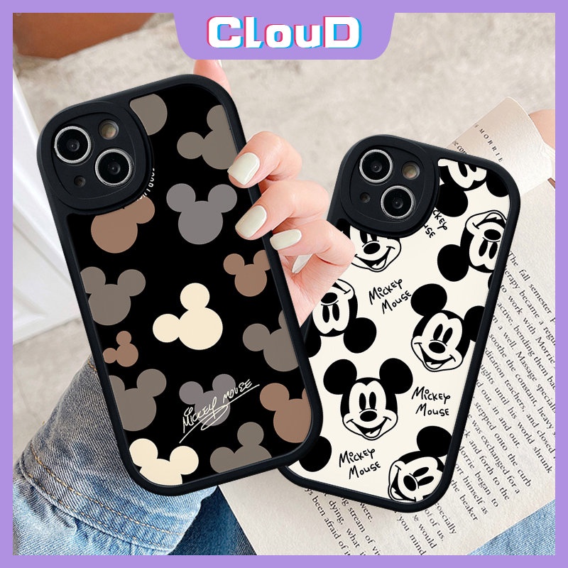 IPHONE Kartun Disney Lucu Mickey Mouse Case Kompatibel Untuk Iphone11 14 12 13 Pro Max7 8 6s 6 Plus XR 7Plus X XS Max SE 2020 Lembut Tpu Pasangan Ponsel Cover