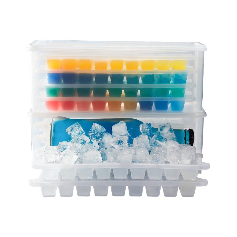 36grids Nampan Es Plastik Persegi Kapasitas Besar Dengan Tutup Dan Sekop Es Krim Ice Cube Cetakan DIY Bar Gadget Aksesoris Dapur
