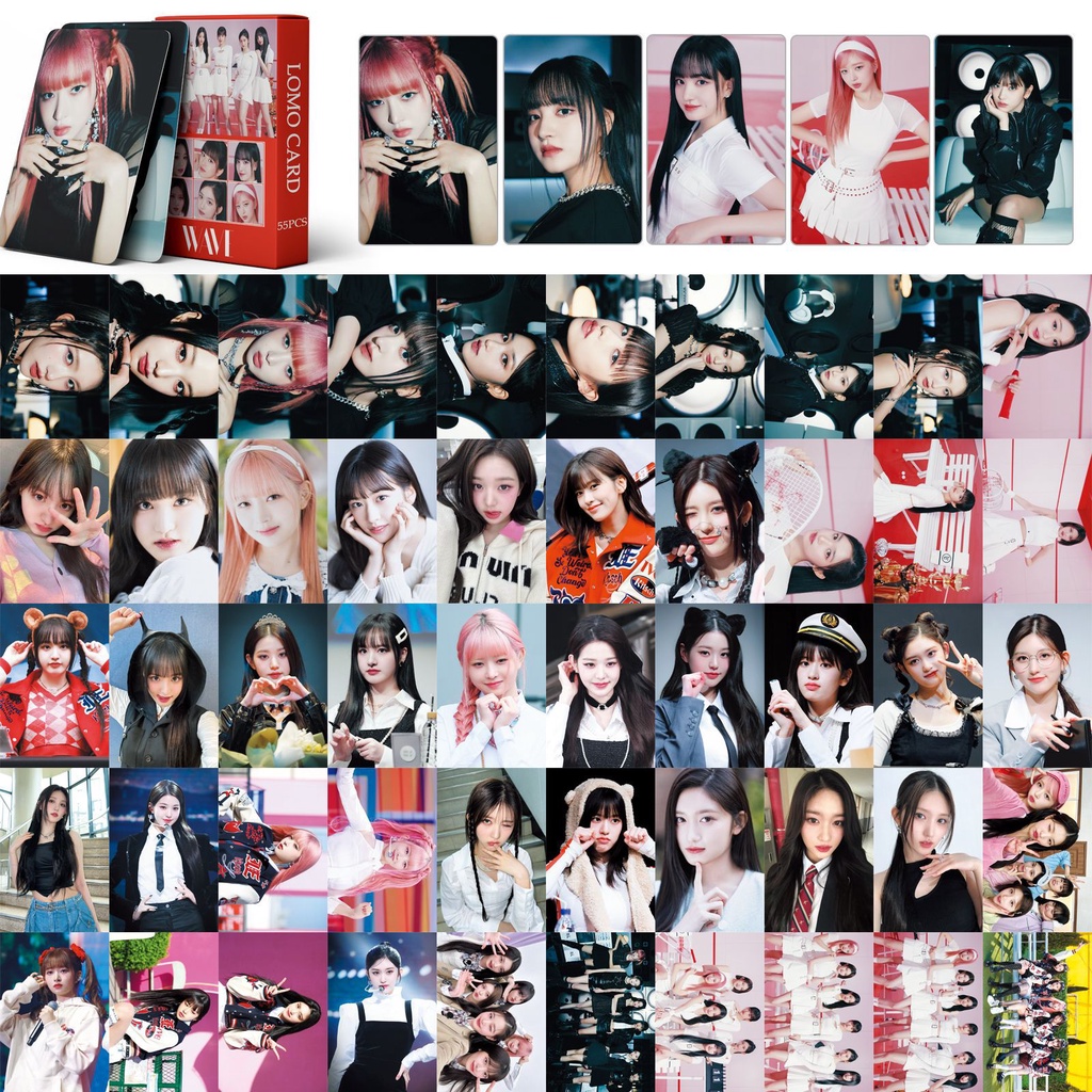 55pcs/box IVE Album WAVE Photocards Rei Wonyoung Yujin Liz Leeseo Gaeul Lomo Kartu Jepang Single Song Kpop Postcards Series