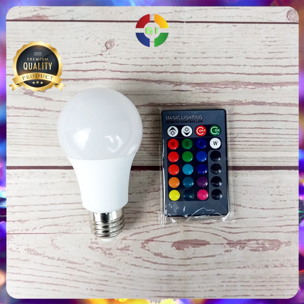 Lampu Bohlam RGB dengan Remote Control E27 5W White