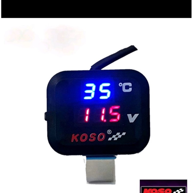 Voltmeter Koso 3 In 1 USB Charger Universal SEMUA MOTOR Anti Air Original Termometer Digital Jam Suhu Tegangan Aki Vario Pcx Ninja Cbr Vixion Scoopy Cb Gl Rx King R25