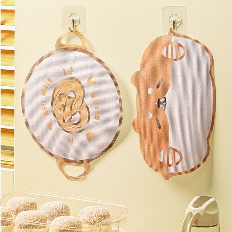 Kartun Pola Lucu Food Grade Steamer Mesh Mat Tahan Panas Non-Stick Silicone Steamer Pad Dengan Lubang Gantung Steamer Paper Pad Reusable Kitchen Bun Pastry Alat Masak