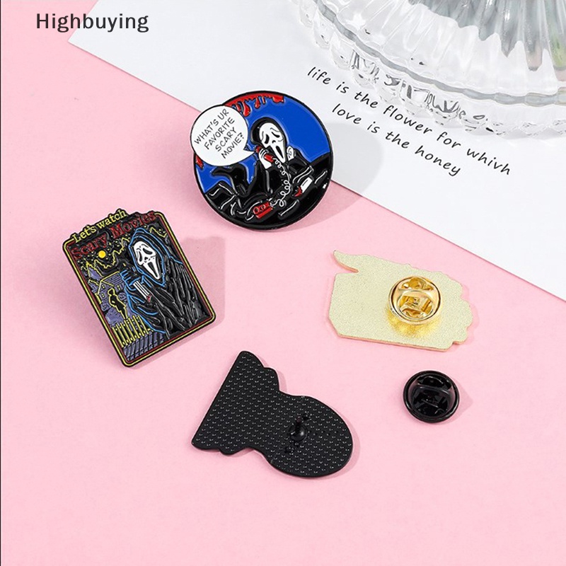 Hbid Fashion Berlebihan Gaya Punk Tanpa Wajah Laki-Laki Paduan Enamel Bros Kepribadian Lucu Tengkorak Dengan Lencana Pin Aksesoris Hadiah Glory