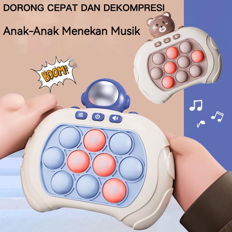 POP IT ELEKTRONIK 2023 new Pop It Push Bubble Game Challenge Fidget Toys Dengan Mesin Game LED Menghilangkan Stress Mainan Anti-Stres Squishy