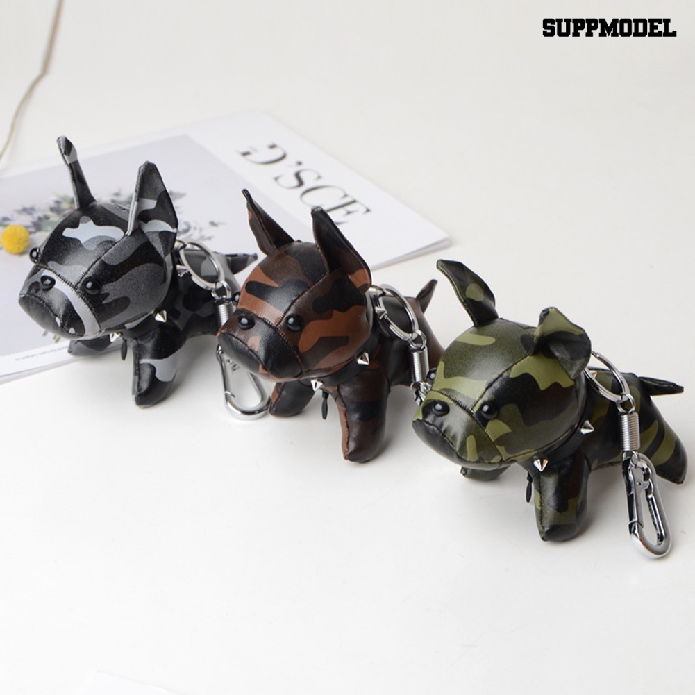 [SM Auto] Boneka Kulit Imitasi Mini Bulldog Puppy Gantung Pendant Gantungan Kunci Keychain Dekorasi
