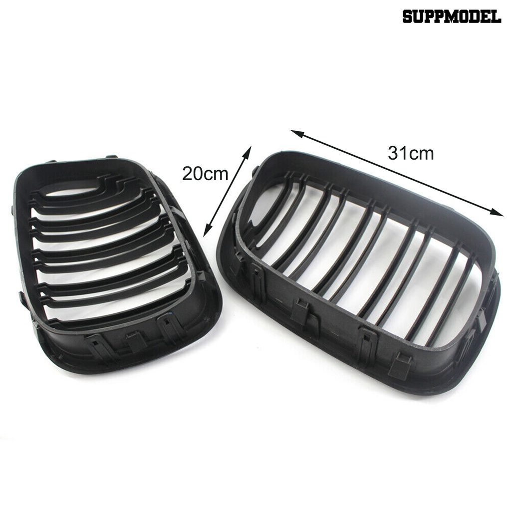 [SM Otomatis] 2Pcs Front Grille Double Line Kiri Kanan Matte Black Kidney Grill Panggangan 51138250052 51138250051 Untuk BMW X5 Series E53 99-03