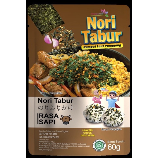 Nori Tabur Rumput Laut Panggang Rasa Original Sapi Pedas Nasi Kepal