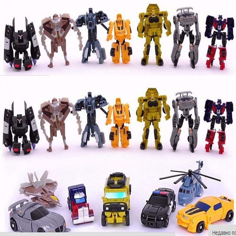 Mainan Kit Robot Transformasi Mini 2in1 Mainan Robot Mobil Cacat Mainan Optimus Prime Bumblebee Action Figure Mainan Anak